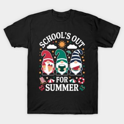 Gnomes Summer Vibes Schools Out For Summer T-Shirt by Tsuyutsushimi