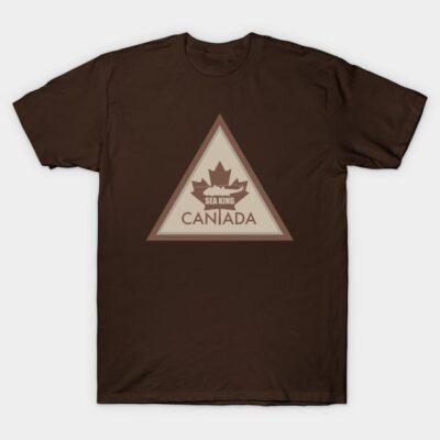 Brown t-shirt with Canada leaf design, casual style, perfect for everyday wear, made of soft cotton.