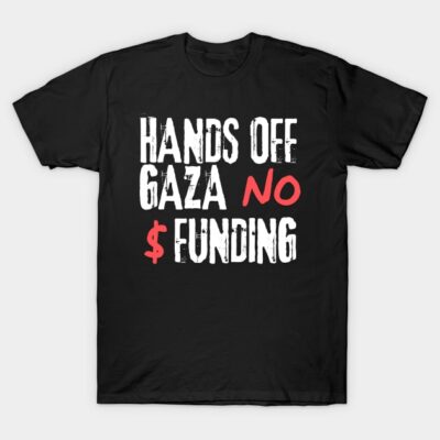Black cotton T-shirt with bold white and red text design, casual style, ideal for everyday wear.