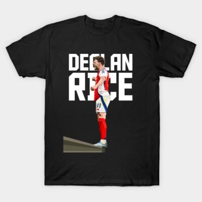 Black cotton t-shirt with bold graphic design and text, perfect for casual wear or sports fans.