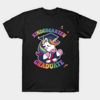 Kids Kindergarten Graduation Girls Boys Kids Unicorn T-Shirt by Facondo Marcelo