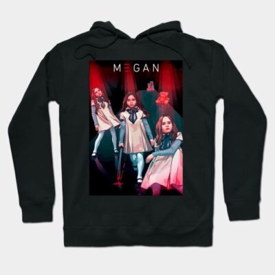 Black hoodie with colorful graphic design featuring animated characters, casual style, cotton blend, unisex fit.