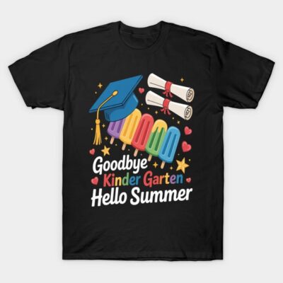 Kindergarten Graduation class 2025 Graduate Hello Summer T-Shirt by Privirea World