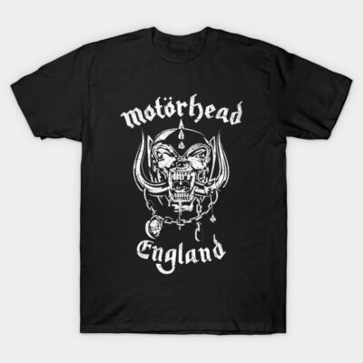 Black band logo t-shirt, classic fit, casual wear, cotton material, featuring bold graphic design.