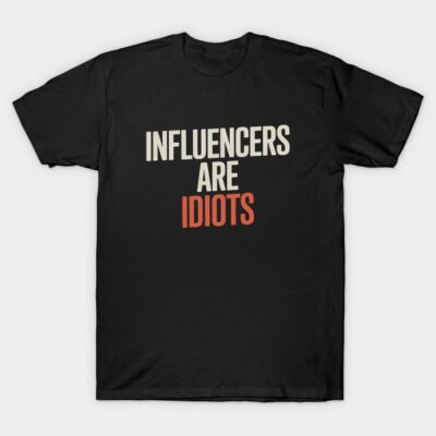 Black cotton t-shirt with bold text design, perfect for casual wear and making a statement.