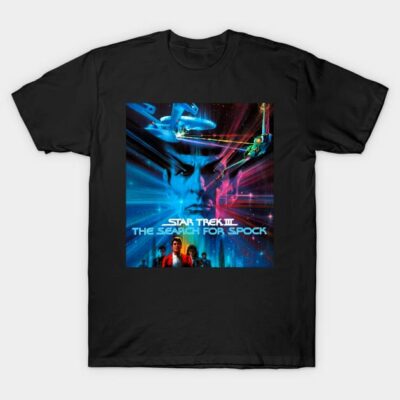 Black Star Trek III t-shirt featuring vibrant sci-fi graphic design, perfect for fans and casual wear.