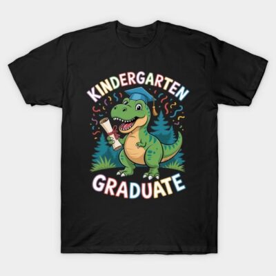 Kids Kindergarten Graduate Dinosaur Trex Kindergarten Graduation T-Shirt by ArtJordanfdizar