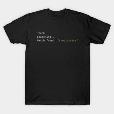 Black cotton t-shirt with humor text design, perfect for tech enthusiasts. Comfortable and stylish casual wear.