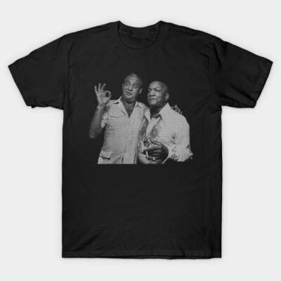 Black graphic t-shirt featuring vintage monochrome photo, casual wear, cotton material, ideal for everyday style.