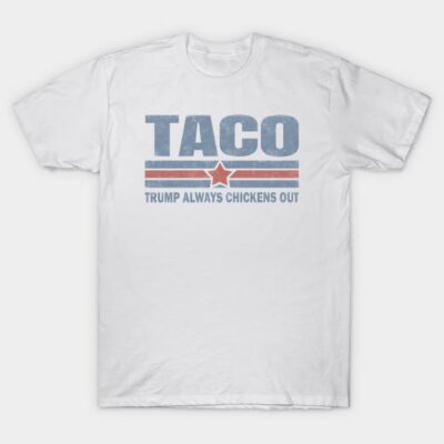 White cotton t-shirt with blue and red text design, casual style, ideal for everyday wear.