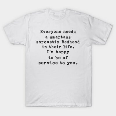 White cotton t-shirt with humorous text, casual style, perfect for everyday wear.