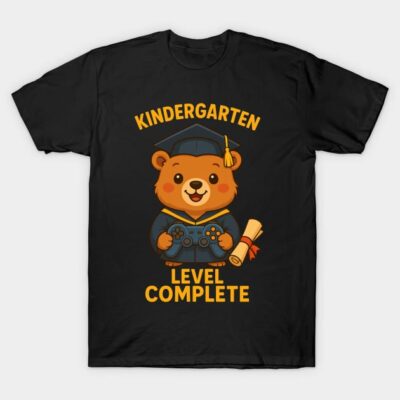Bear Kindergarten Level Complete Last Day Of School Graduate Boys T-Shirt by Songchou Anima