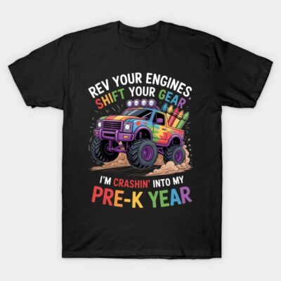 Back To School Pre-K Preschool Monster Truck First Day Boys T-Shirt by Hilauana