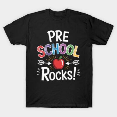 Preschool Rocks Teacher Student Back To School Gift T-Shirt by Fy-narts