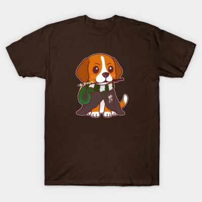 Ambitious Wizard Dog – Magic Academy Beagle in Green Scarf T-Shirt by BlackGroundMeYou