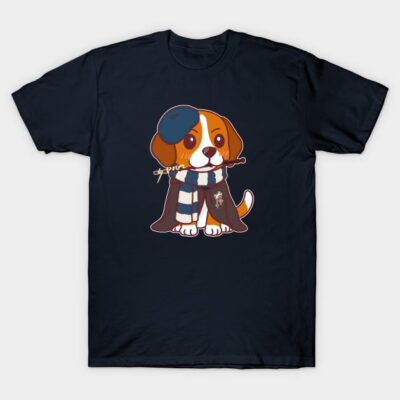 Wise Wizard Dog – Magic Academy Beagle in Blue Scarf T-Shirt by BlackGroundMeYou