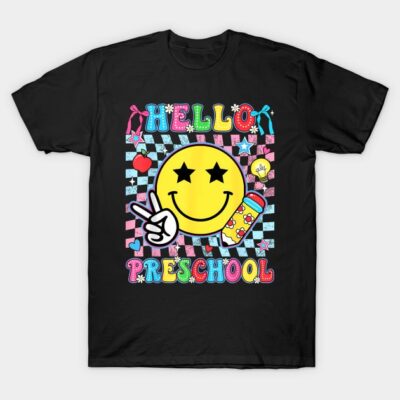 First Day Of Preschool For Girls Boys Teacher Back To School T-Shirt by Color Spots