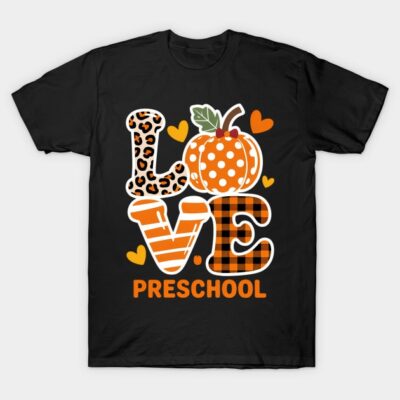 Leopard Teacher Thanksgiving Day Love Preschool Teacher Life T-Shirt by iWinnie