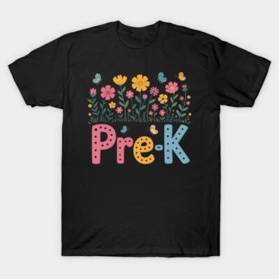 Wildflower Pre-K Preschool Team Floral Teacher T-Shirt by  Atypi-Cals