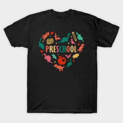 Preschool Crew Dinosaur Heart Team Preschool Teacher T-Shirt by  Atypi-Cals