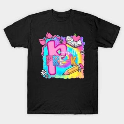 Back To School Hello Pre-K Preschool Teacher Girls T-Shirt by hway_stof