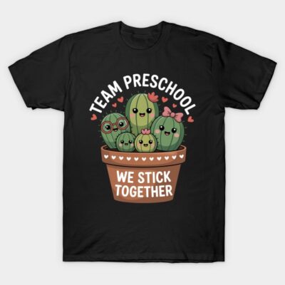 Cute Preschool Back To School Cactus Teacher Student T-Shirt by Napoole