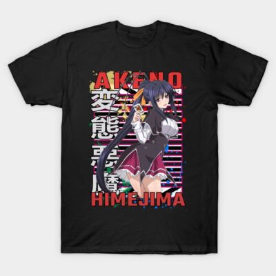 Black anime graphic t-shirt featuring colorful character design and bold text, perfect for casual wear.
