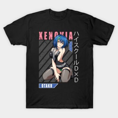 Black anime-themed t-shirt featuring bold graphic design and Japanese text, ideal for fans of manga and casual wear.