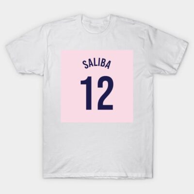 White cotton t-shirt with pink square graphic and navy number 12 design. Casual style for everyday wear.
