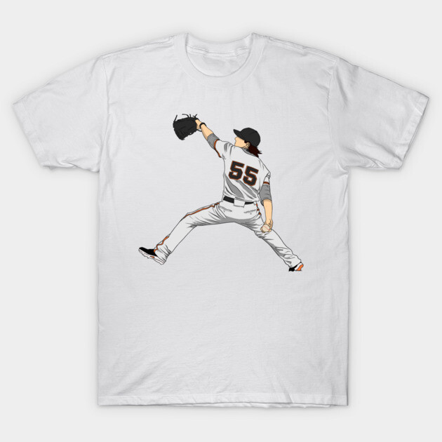 White T-shirt featuring a dynamic baseball player graphic, perfect for sports fans, made from soft cotton material.