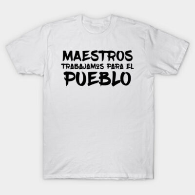 White cotton T-shirt with bold black Spanish text design, casual style, ideal for everyday wear.