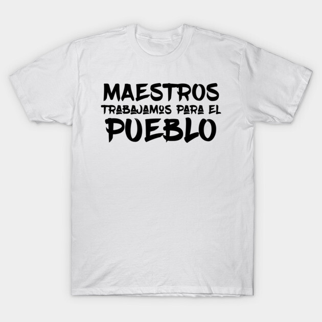 White cotton T-shirt with bold black Spanish text design, casual style, ideal for everyday wear.