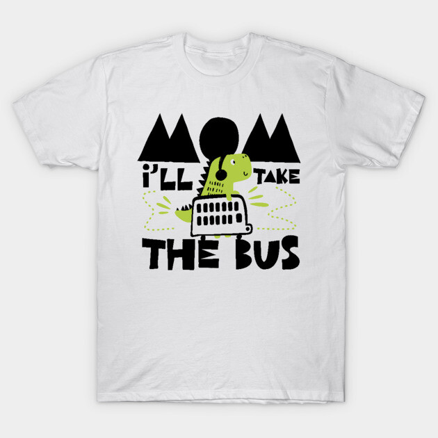 White t-shirt with playful dinosaur graphic and text, casual style, cotton material, ideal for everyday wear.