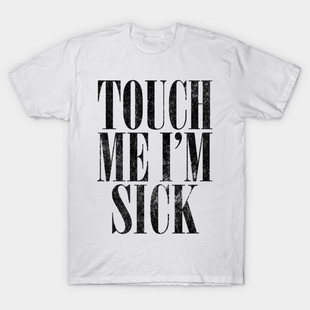 White cotton t-shirt with bold black text design, casual style, perfect for everyday wear or as a statement piece.