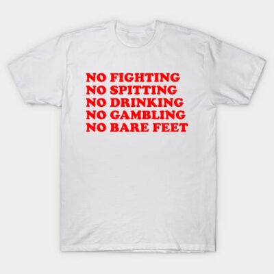 White cotton t-shirt with bold red text print, casual wear, humorous message, unisex fit, soft and comfortable material.