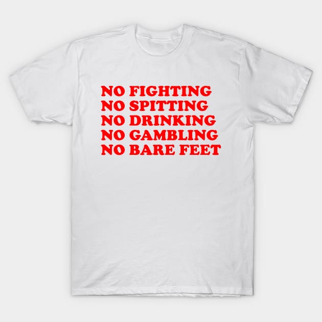 White cotton t-shirt with bold red text print, casual wear, humorous message, unisex fit, soft and comfortable material.