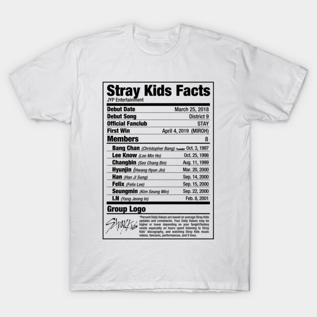 White t-shirt featuring black text design with band facts, suitable for casual wear, 100% cotton, unisex style.