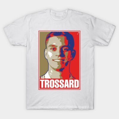 White T-shirt with bold graphic design and "TROSSARD" text, ideal for casual wear and fans of unique prints.