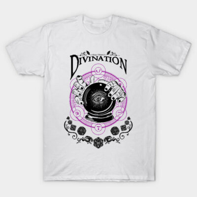 Divination - D&D Magic School Series: Black Text T-Shirt by Milmino