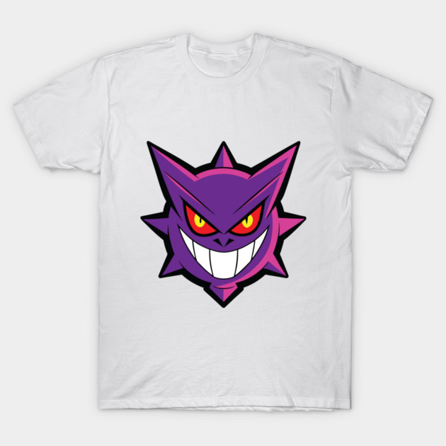 White T-shirt featuring a bold purple cartoon design, perfect for casual wear, made of 100% soft cotton.