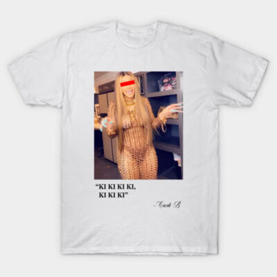 White cotton t-shirt featuring a printed graphic with text, casual style, ideal for everyday wear.
