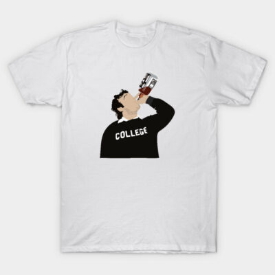 White T-shirt with "College" graphic design, casual style, cotton material, perfect for everyday wear.