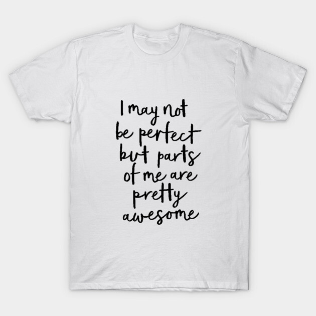 White cotton t-shirt with motivational black text print, casual style for everyday wear.