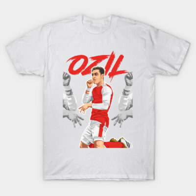 White cotton T-shirt with bold red text and graphic design, perfect for sports fans. Casual wear, comfortable fit.