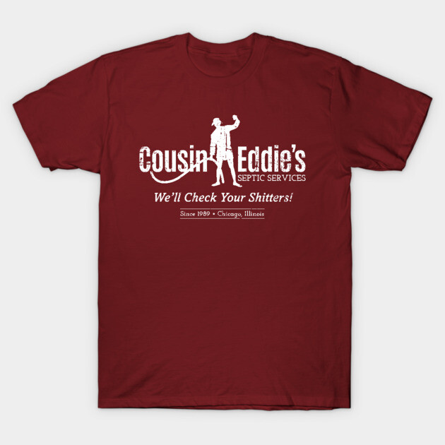 Maroon novelty T-shirt with white printed text and graphic design, casual style, cotton material, humorous theme.