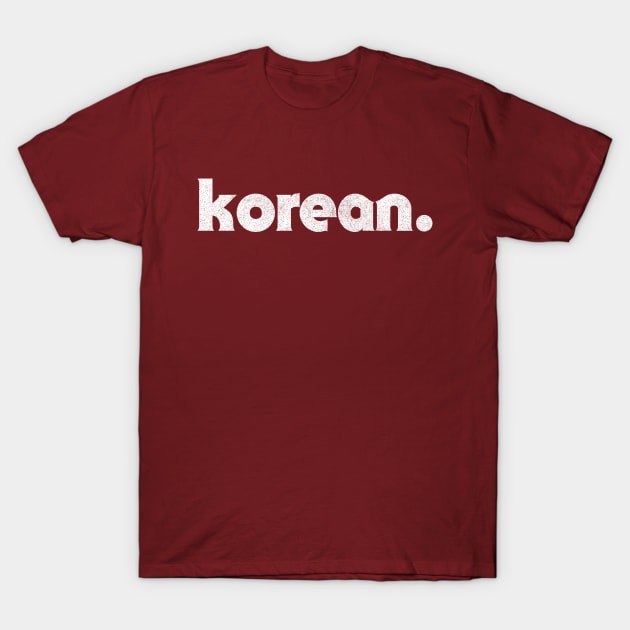 Red cotton t-shirt with "Korean" text, casual style, perfect for everyday wear.
