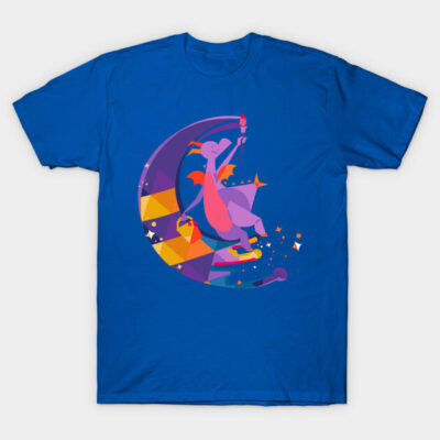 Blue graphic tee with colorful dragon design, perfect for casual wear. Soft cotton material, unisex style.