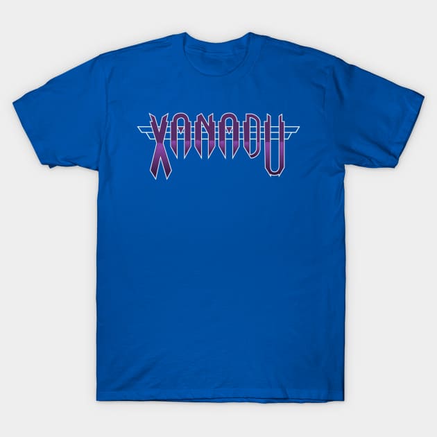 Blue "Xanadu" graphic T-shirt, cotton, casual style, ideal for everyday wear.