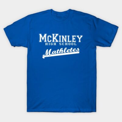Blue McKinley High School Mathletes T-shirt, casual style, 100% cotton, ideal for everyday wear and school events.