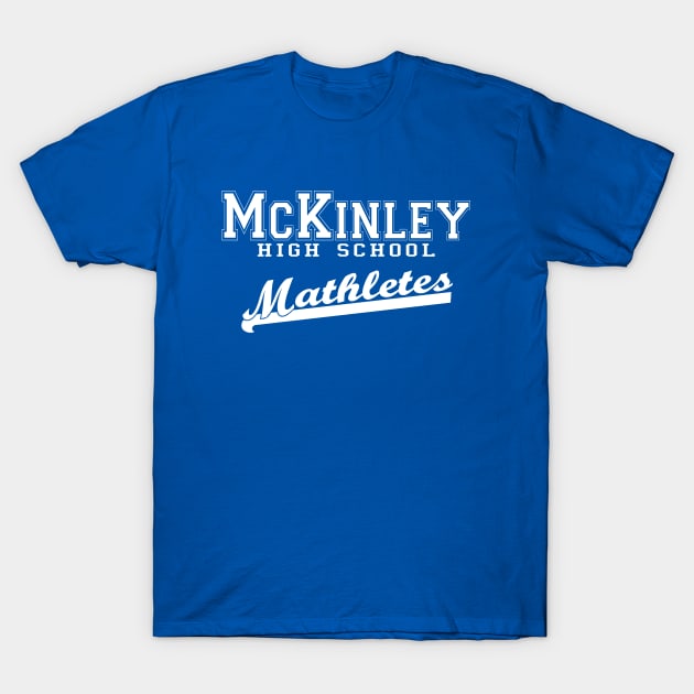 Blue McKinley High School Mathletes T-shirt, casual style, 100% cotton, ideal for everyday wear and school events.